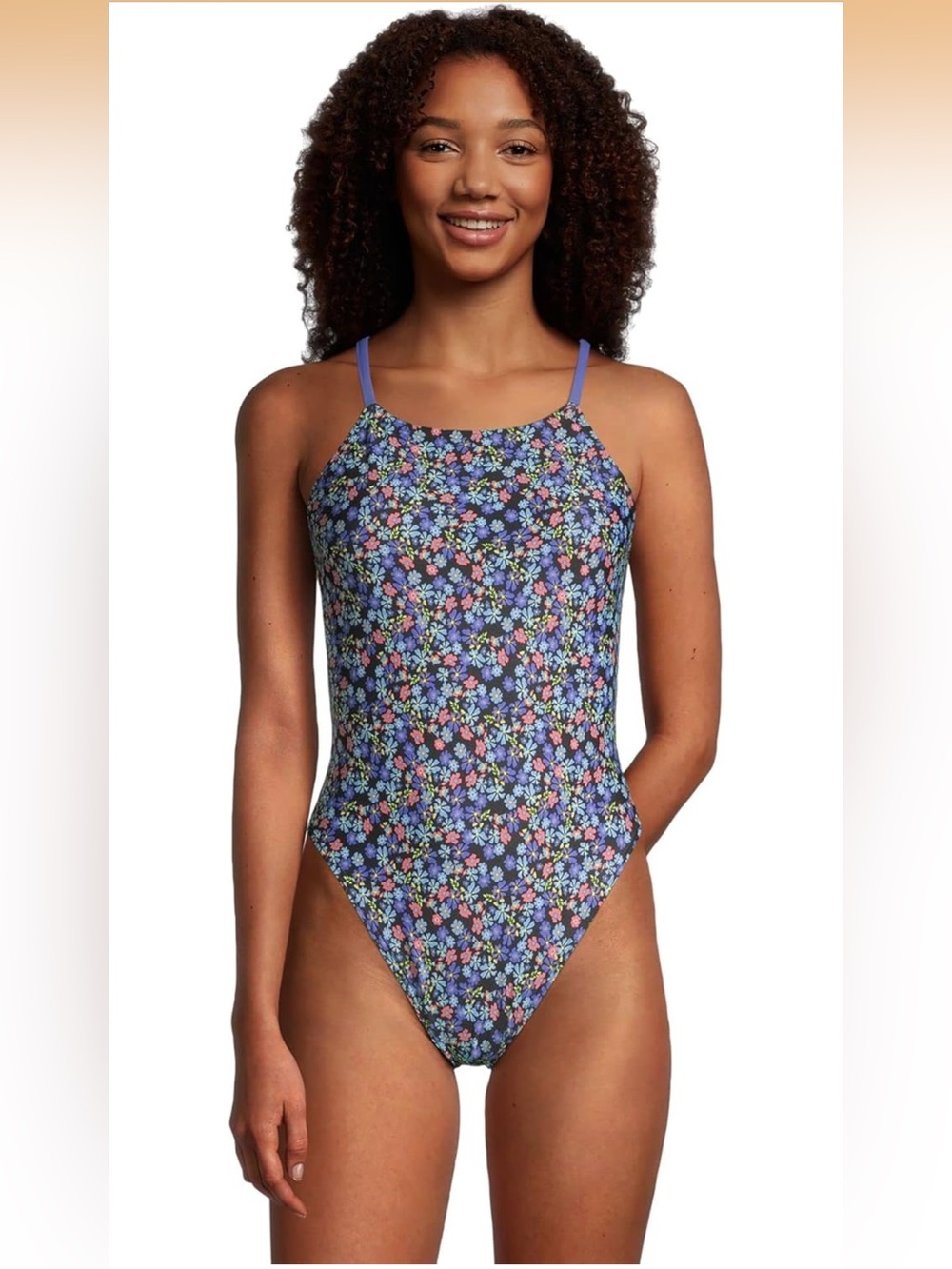 Speedo Endurance Fixed Back Double Strap Floral One Piece NWOT Size 36